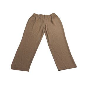 Forever 21 Womens Brown Straight-Leg Pants Size L Polyester Blend